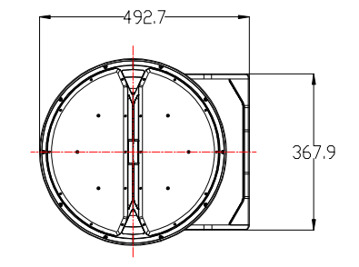 Desenho dimensional redondo da luz esportiva LED 500W 1