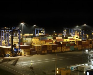 LED oversvømmelseslys projekt containerterminal