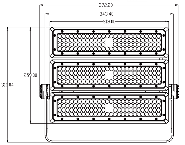 Lámpara de túnel LED 180W dimensiones