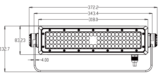 Lámpara de túnel LED 60W dimensiones