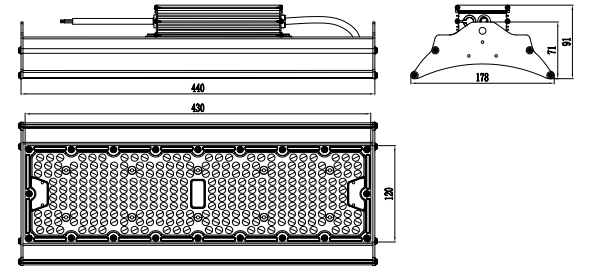 Doğrusal LED yüksek raf 100W