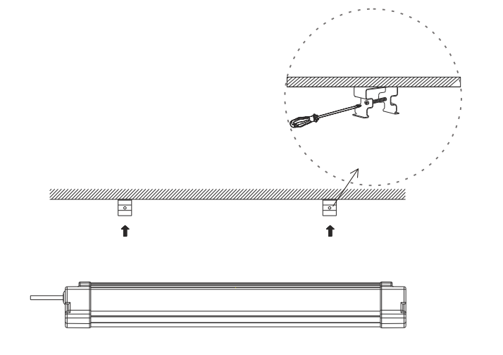 Aluminiumgehäuse, LED-Tri-Proof-Licht-Deckenmontage