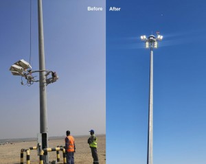 led hög mast ljus eftermontering projekt